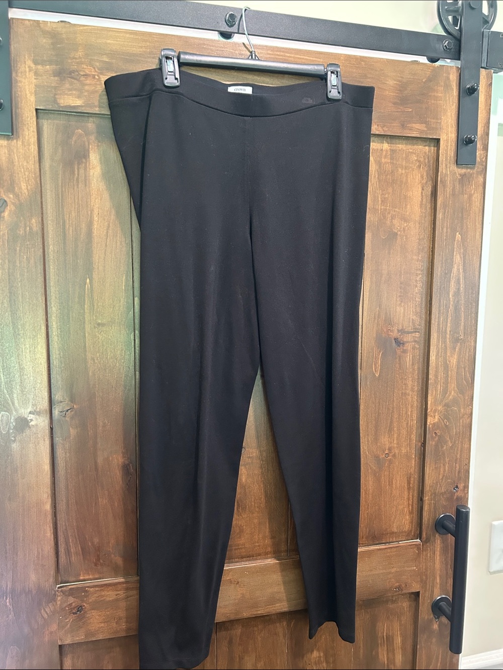 M331 crown & ivy Black Straight-Leg Pull-On Pants - Size XL